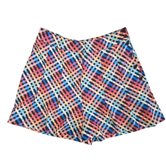 Unique Vintage Pants - Unique Vintage Retro Multi-Color Geometric High-Waist Shorts - Mod 60s Style XL